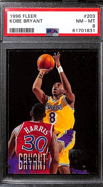 Lot of (4) 1996 PSA Graded Kobe Bryant Rookies w. 1996 Collectors Choice PSA 9