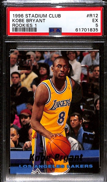 Lot of (4) 1996 PSA Graded Kobe Bryant Rookies w. 1996 Collectors Choice PSA 9