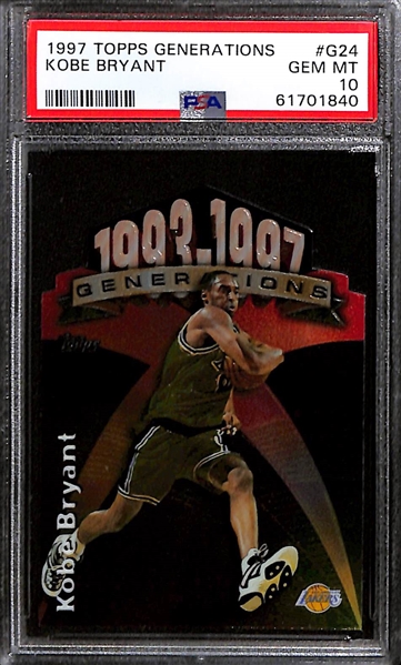 1997 Topps Generations and 1997 Finest Kobe Bryant PSA 10 Gem Mint Cards