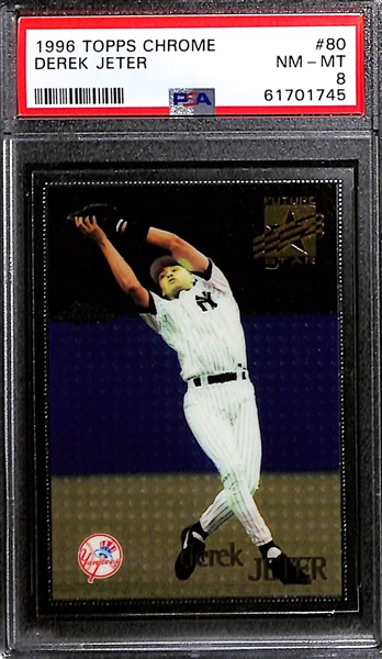 Lot of (3) 1996 PSA Graded Derek Jeter Cards w. Pinnacle Starburst - Artist Proof PSA 9