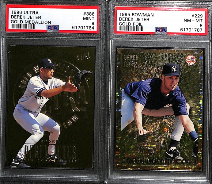 Lot of (4) PSA Graded Derek Jeter Cards w. 1996 Ultra Gold Medallion PSA 9