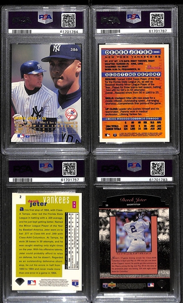 Lot of (4) PSA Graded Derek Jeter Cards w. 1996 Ultra Gold Medallion PSA 9