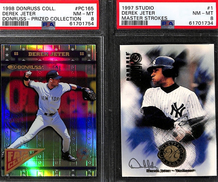 Lot of (6) PSA Graded Derek Jeter Cards w. 1998 Donruss Elite Inserts PSA 9 (POP 6, None Graded Higher)