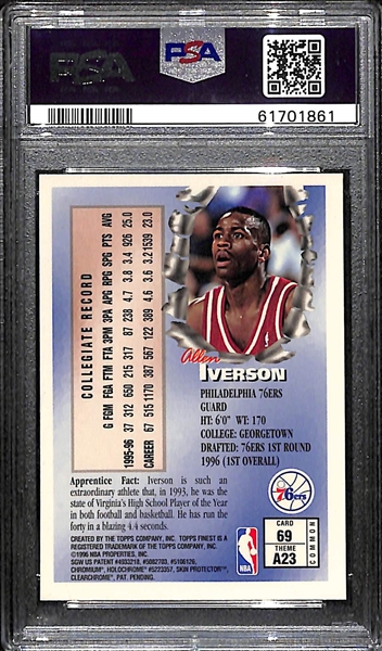 1996 Finest Allen Iverson PSA 10