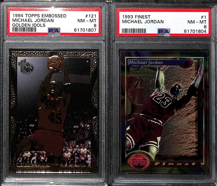 Lot of (7) PSA Graded Michael Jordan Cards w. 1993 Ultra Famous Nicknames Insert PSA 9