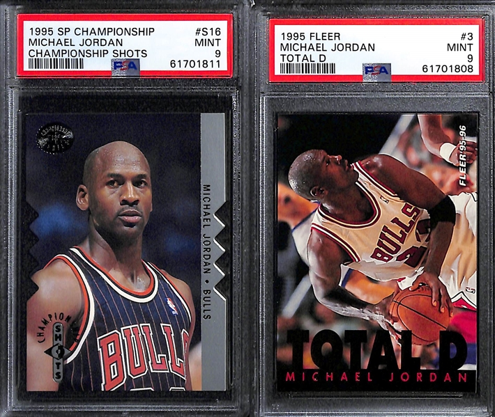 Lot of (6) PSA Graded Michael Jordan Cards w. 1995 SP Championship, Championship Shots PSA 9