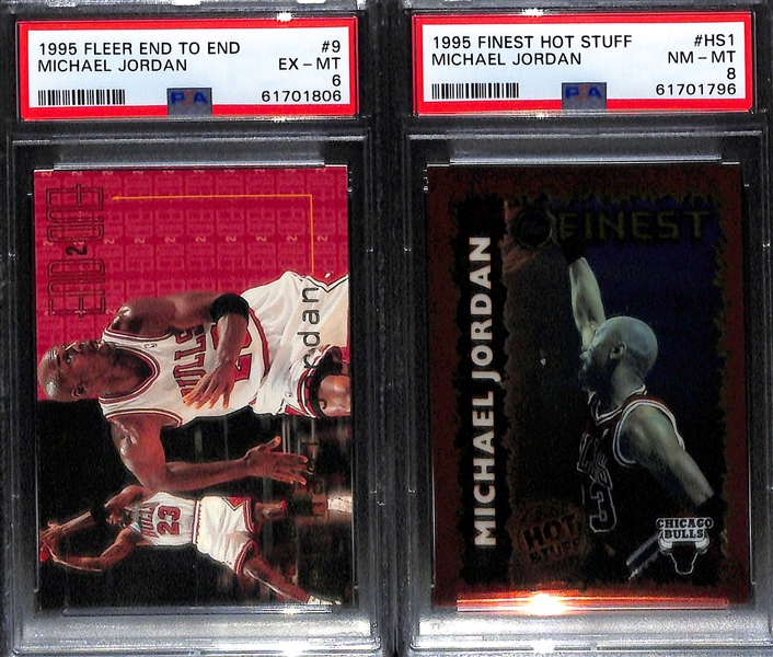 Lot of (6) PSA Graded Michael Jordan Cards w. 1995 SP Championship, Championship Shots PSA 9