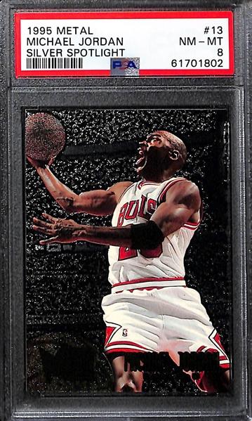 Lot of (3) 1995 Metal Michael Jordan PSA Graded Cards w. Maximum Metal PSA 8
