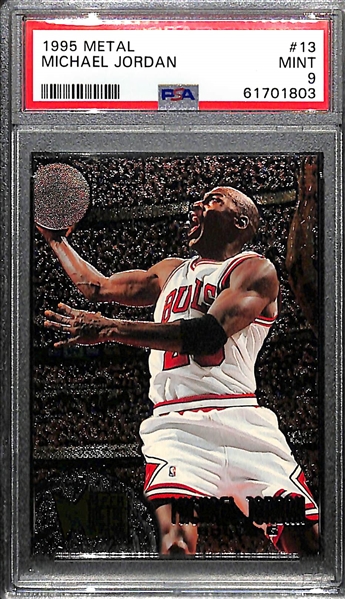 Lot of (3) 1995 Metal Michael Jordan PSA Graded Cards w. Maximum Metal PSA 8