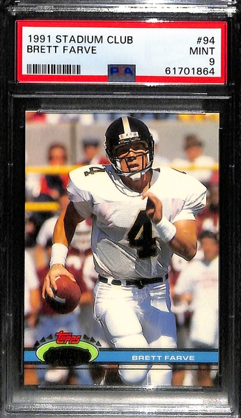Lot of (4) 1990s PSA Graded Mixed Sports Star and Rookie Cards w. Michael Jordan, Alex Rodriguez, Favre, Roethlisberger