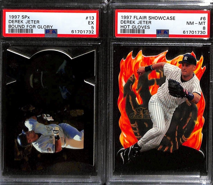 Lot of (10) PSA Graded Derek Jeter Cards w. Rare 1997 Topps Gallery Pre-Production PSA 9 Mint 