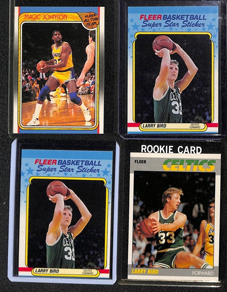 Lot of (16) 1980s and 1990 Basketball Hall of Famers w. 1990 Jordan Stickers, Pippen & R. Miller Rookies