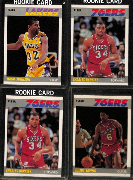 Lot of (16) 1980s and 1990 Basketball Hall of Famers w. 1990 Jordan Stickers, Pippen & R. Miller Rookies