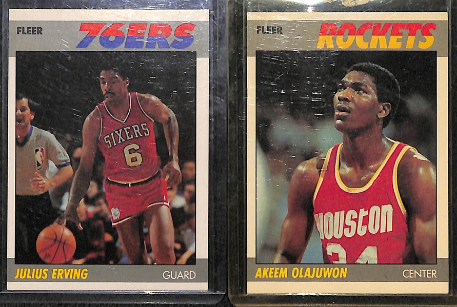 Lot of (16) 1980s and 1990 Basketball Hall of Famers w. 1990 Jordan Stickers, Pippen & R. Miller Rookies