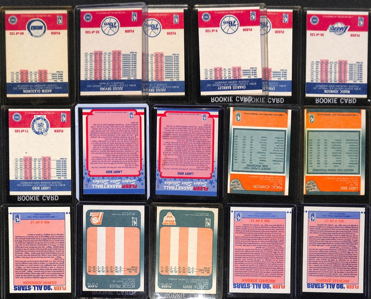 Lot of (16) 1980s and 1990 Basketball Hall of Famers w. 1990 Jordan Stickers, Pippen & R. Miller Rookies