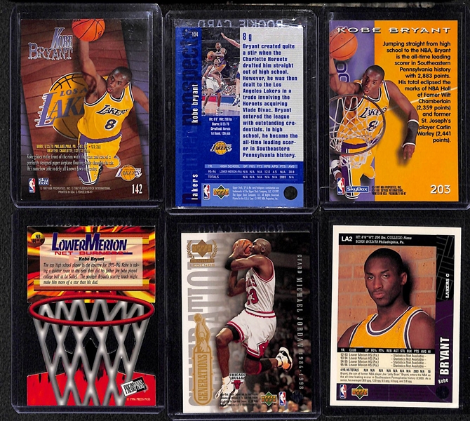 Lot of (6) Mostly Rookies Kobe Bryant Basketball Cards
