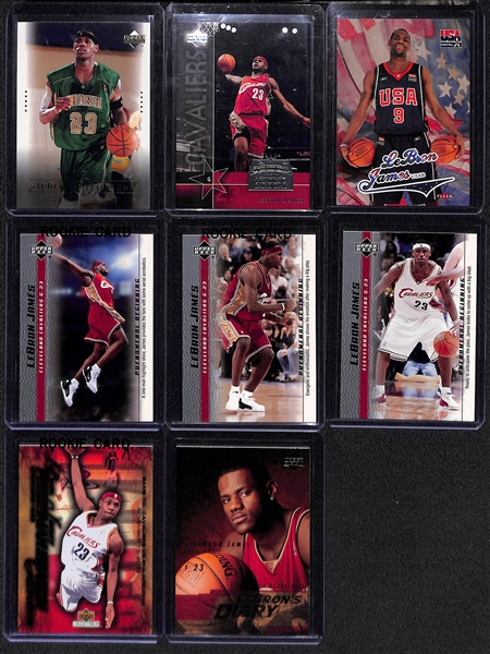 Lot of (20) LeBron James Mostly Rookie Basketball Cards w. 2003-04 Upper Deck City Heights  