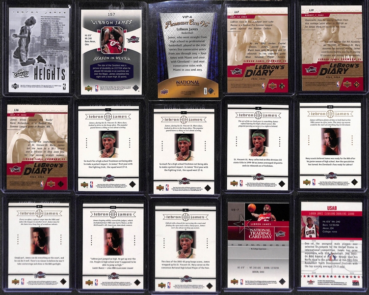 Lot of (20) LeBron James Mostly Rookie Basketball Cards w. 2003-04 Upper Deck City Heights  