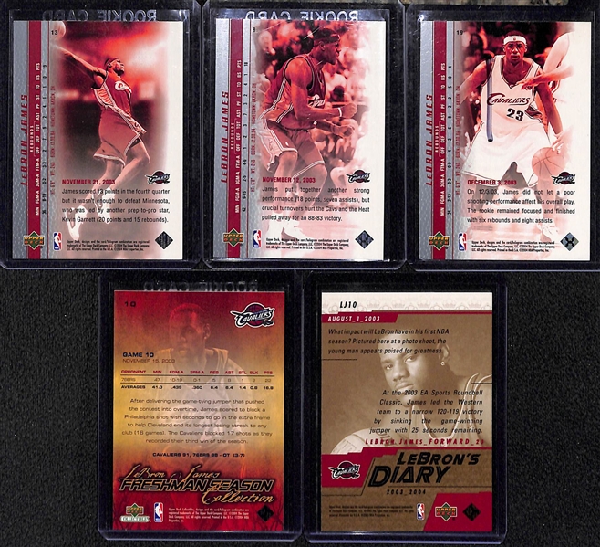 Lot of (20) LeBron James Mostly Rookie Basketball Cards w. 2003-04 Upper Deck City Heights  