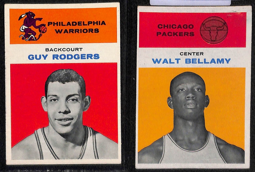 Lot of (8) 1961-62 Fleer Basketball Cards 