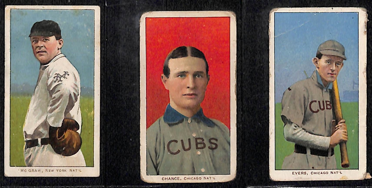  Lot of (3) T206 Hall of Famer Cards w. John McGraw (Glove at Hip)