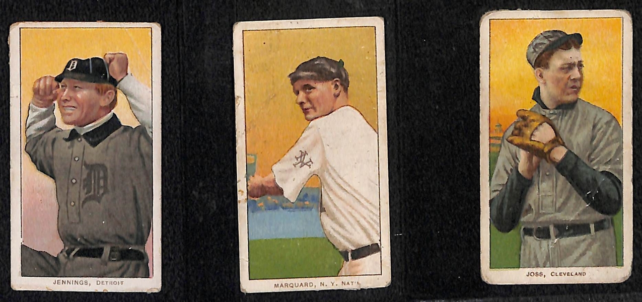  Lot of (3) T206 Hall of Famer Cards w. Hughie Jennings (Both Hands)