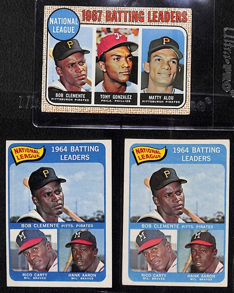  Lot of (9) 1956-1970 Roberto Clemente Cards w. 1956 Topps (2nd Year)