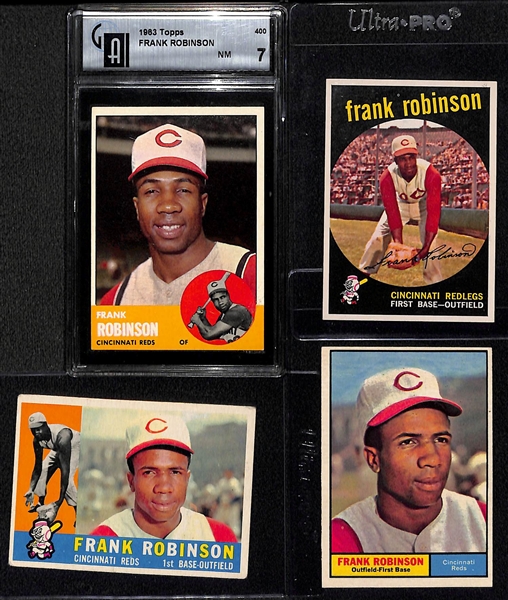  Lot of (11) Topps Kaline, Killebrew, & F. Robinson Cards from 1956-1963 w. 1963 Topps Frank Robinson GAI 7