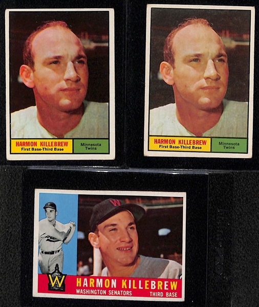  Lot of (11) Topps Kaline, Killebrew, & F. Robinson Cards from 1956-1963 w. 1963 Topps Frank Robinson GAI 7