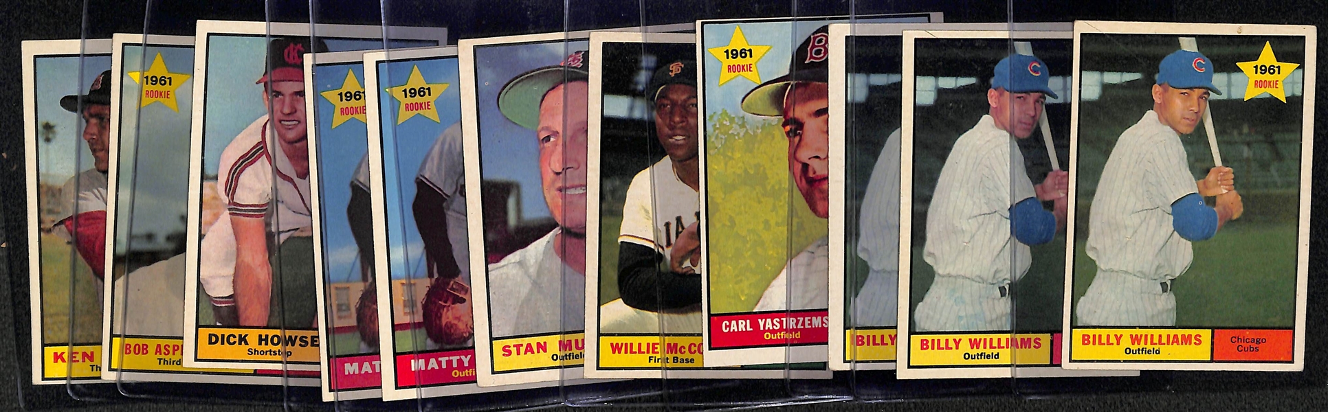 Lot of (11) 1961 Topps Cards w. (3) Billy Williams Rookie Cards