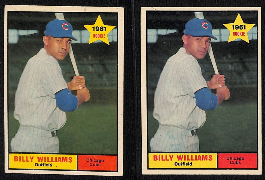 Lot of (11) 1961 Topps Cards w. (3) Billy Williams Rookie Cards