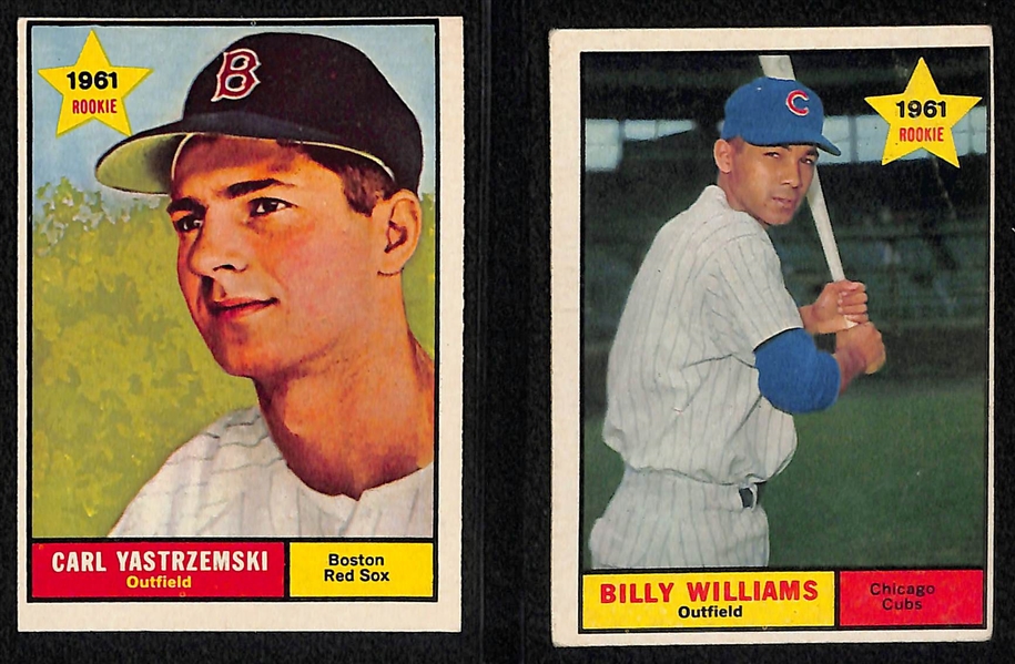 Lot of (11) 1961 Topps Cards w. (3) Billy Williams Rookie Cards