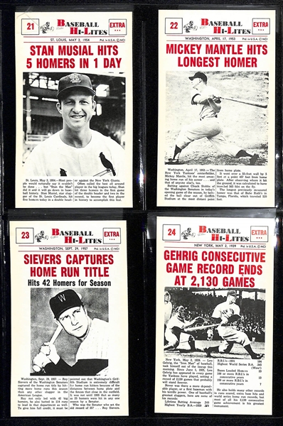 1960 Nu-Card Baseball Hi-Lites Complete Set of 72 Cards