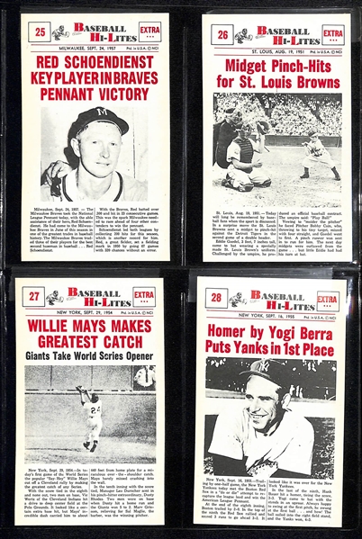 1960 Nu-Card Baseball Hi-Lites Complete Set of 72 Cards