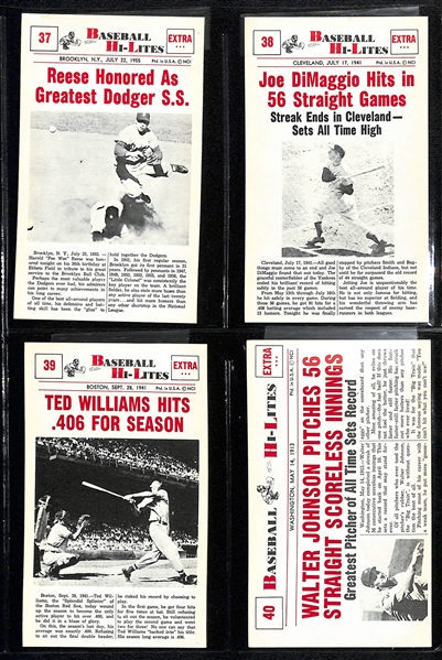 1960 Nu-Card Baseball Hi-Lites Complete Set of 72 Cards
