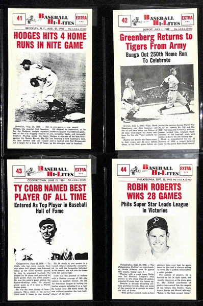 1960 Nu-Card Baseball Hi-Lites Complete Set of 72 Cards