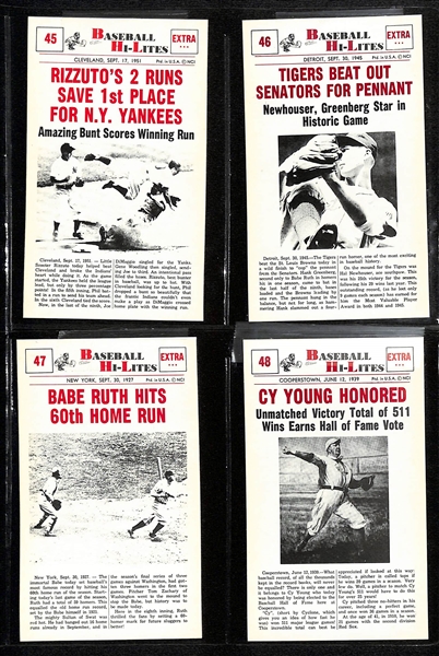 1960 Nu-Card Baseball Hi-Lites Complete Set of 72 Cards