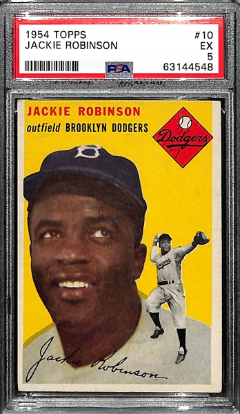 1954 Topps Jackie Robinson #10 Graded PSA 5 EX