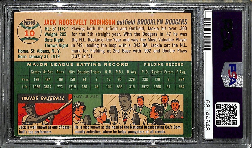 1954 Topps Jackie Robinson #10 Graded PSA 5 EX