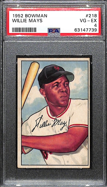 1952 Bowman Willie Mays #218 Graded PSA 4