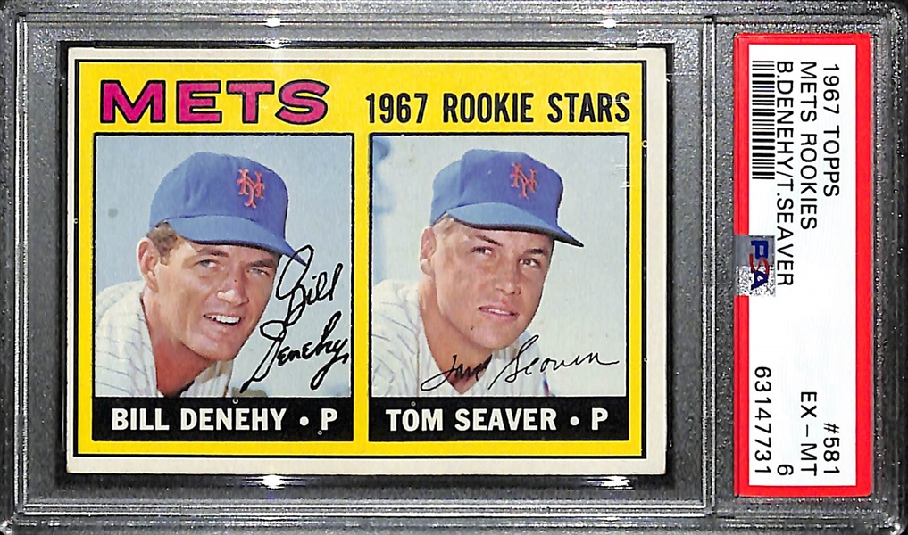 1967 Topps Tom Seaver Rookie Card #581 Mets Rookies Graded PSA 6