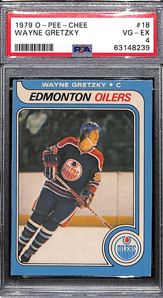 1979-80 O-PEE-CHEE OPC Wayne Gretzky Rookie Card #18 Graded PSA 4 VG-EX