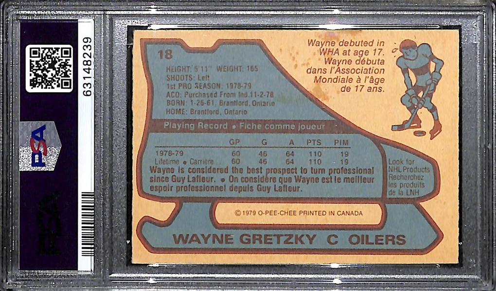 1979-80 O-PEE-CHEE OPC Wayne Gretzky Rookie Card #18 Graded PSA 4 VG-EX