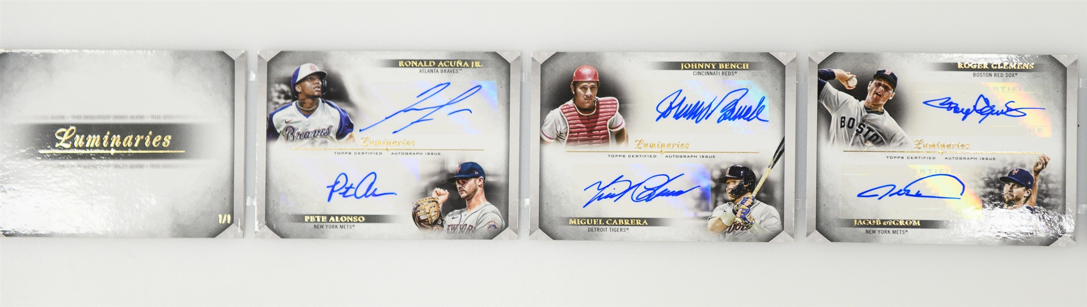 2021 Topps Luminaries 1/1 Booklet Card w. 30 Autographs Inc. Trout, Jeter, Griffey Jr., Ichiro , Pujols, Tatis, Yaz, Bench, Henderson, + Legends & HOFers - The Top Card in the Product!