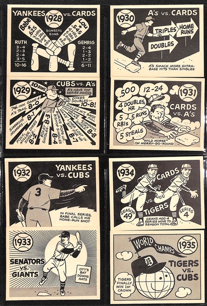  1967 Black & White Fleer Laughlin World Series Complete Set of 64 Cards w. (4) Babe Ruth Cards