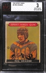 1933 Sport Kings Red Grange #4 Football Card Graded Beckett BVG 3 VG