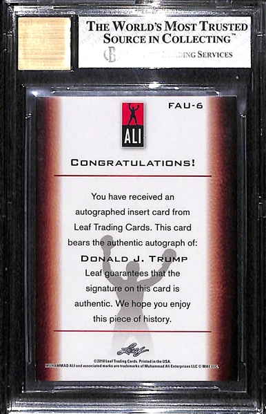 RARE 2010 Leaf Fans of Ali Donald Trump Autograph Card #ed 1/5