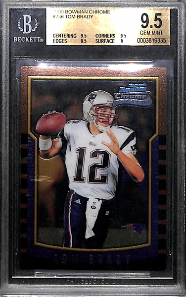2000 Bowman Chrome Tom Brady Rookie Card #236 Graded BGS 9.5