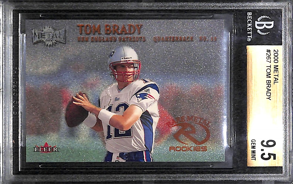 2000 Fleer Metal Tom Brady Rookie Card #267 Graded BGS 9.5 Gem Mint