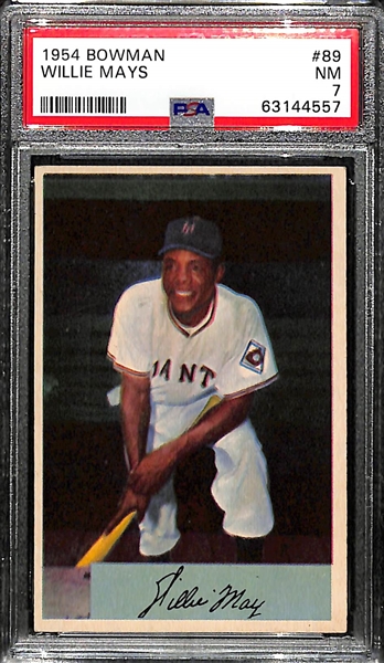 1954 Bowman Willie Mays #89 Graded PSA 7 NM